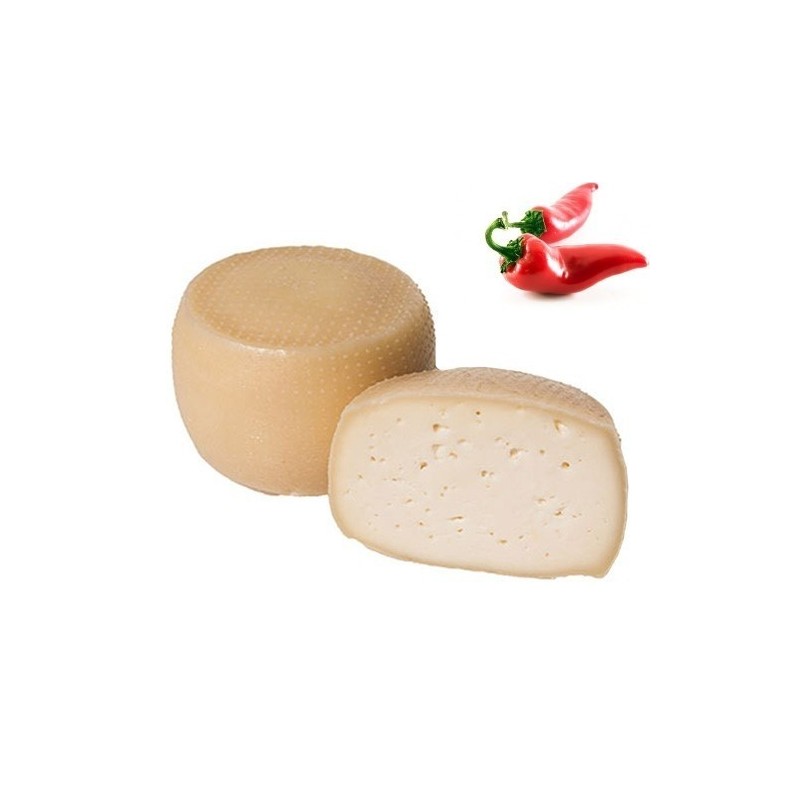 FORMAGGIO Caciotta di Mucca al Peperoncino da 1 kg Forma Intera