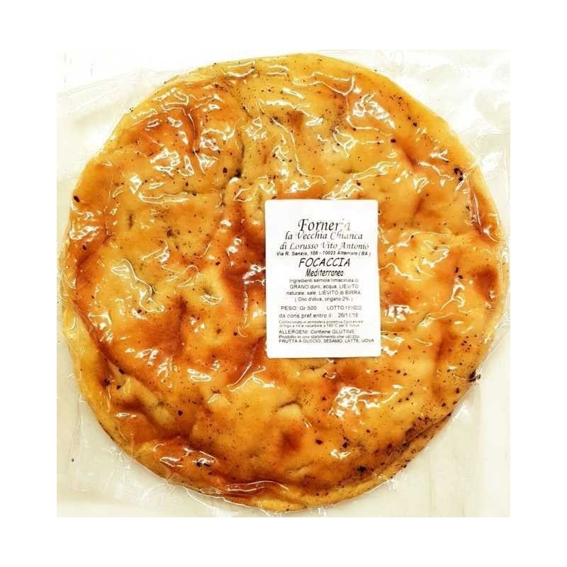 Focaccia alla Mediterranea 500 gr Forneria la Vecchia Chianca