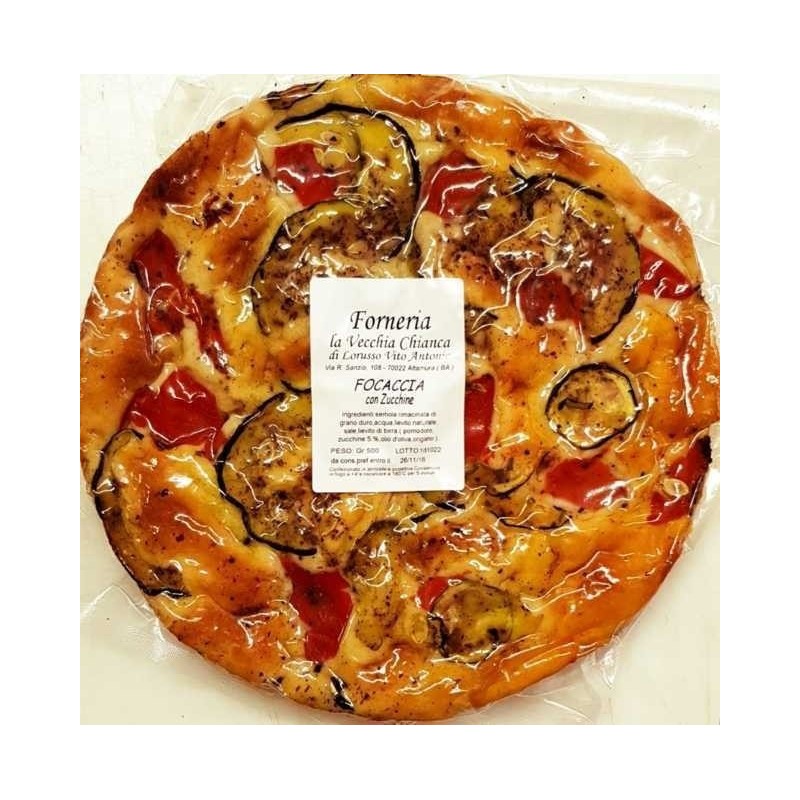 Focaccia con le Zucchine 500 gr Forneria la Vecchia Chianca