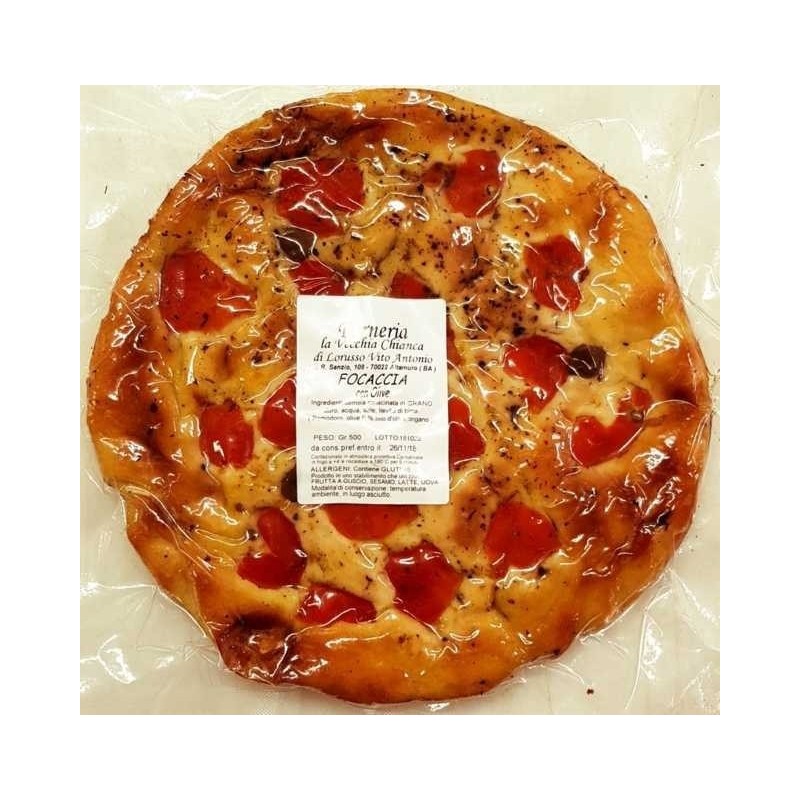 Focaccia con Olive 500 gr Forneria la Vecchia Chianca