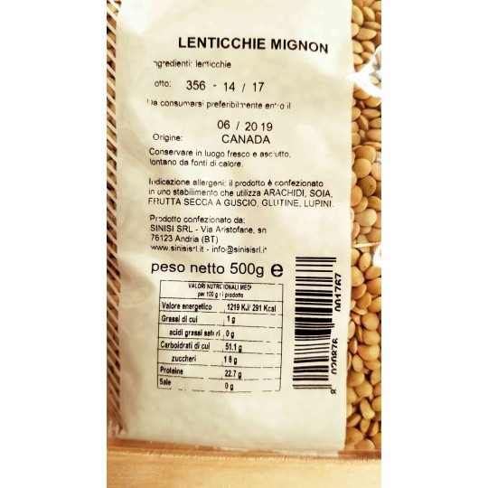 Lenticchie Mignon 500 gr Sinisi