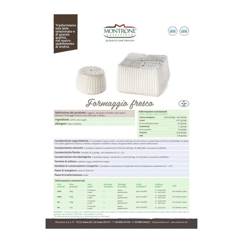Primosale 300 g Montronella Caseificio Montrone