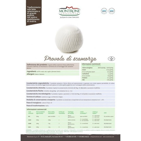Provola di Scamorza Fresca 500 g Montronella Provola di Scamorza Fresca 500 g Montronella