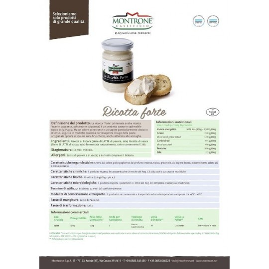 Ricotta forte 150 gr Caseificio Montrone