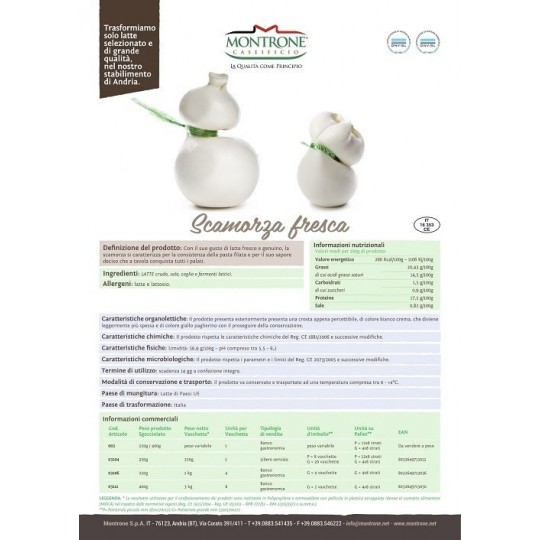 Scamorza Fresca 500gr Montronella Caseificio Montrone Scamorza Fresca 500gr Montronella Caseificio Montrone