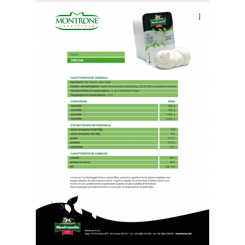 Treccia di Mozzarella 250 g Montrone