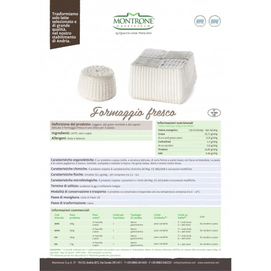 Primosale 500 gr Montronella Caseificio Montrone