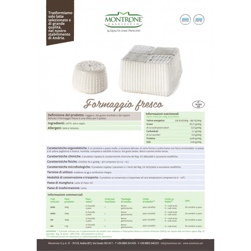 Primosale 500 gr Montronella Caseificio Montrone