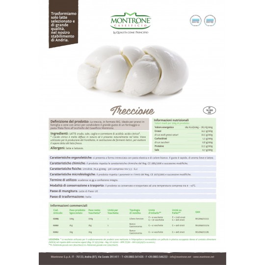 Treccia di Mozzarella 500 g Montrone