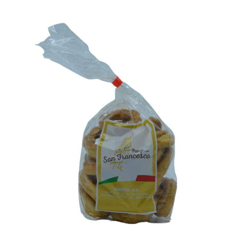 TARALLI Taralli rosmarino e patate 250g - Panificio San Francesco