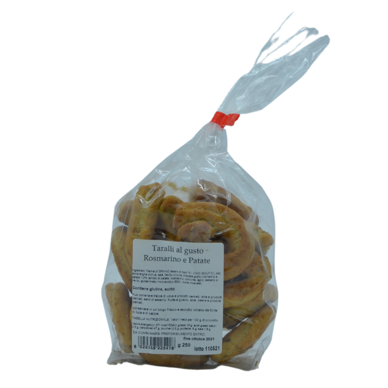 Taralli rosmarino e patate 250g - Panificio San Francesco