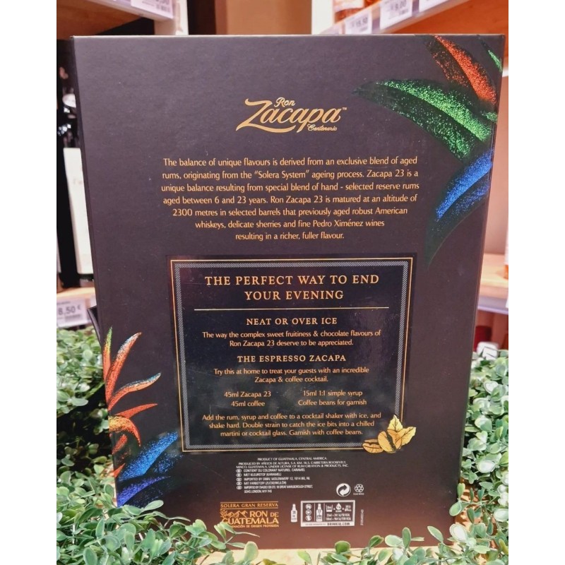 Zacapa Centenario 23 Rum Solera  70cl  con due bicchieri