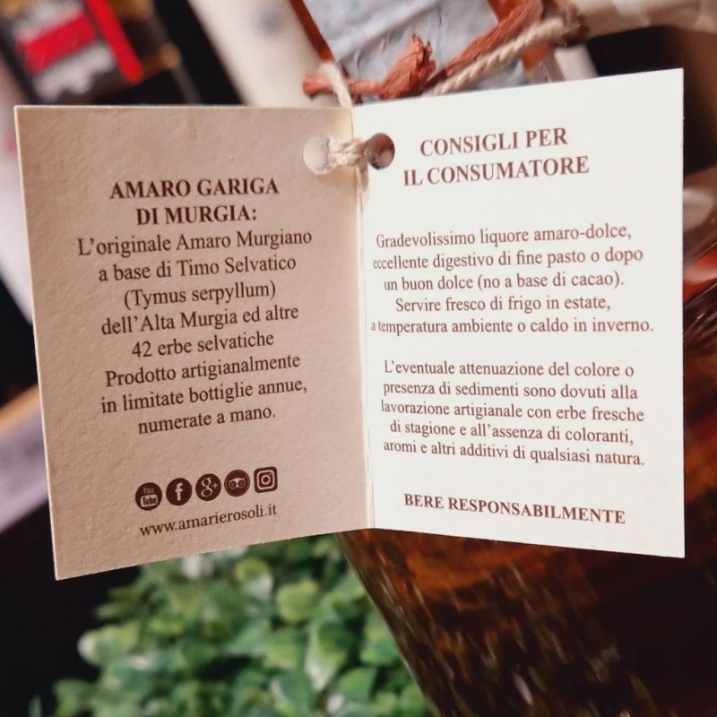 Amaro Gariga Di Murgia Amari & Rosoli 70cl