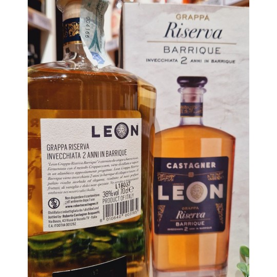 Grappa Leon Riserva Invecchiata 2 Anni in Barrique Castagner  70cl