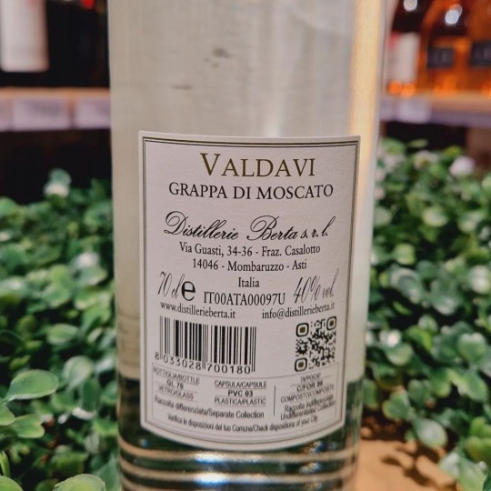 Berta Valdavi Grappa di Moscato 70cl