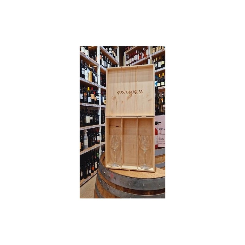 Cassetta Gusti di Puglia 2 Bottiglie con 1 Calice