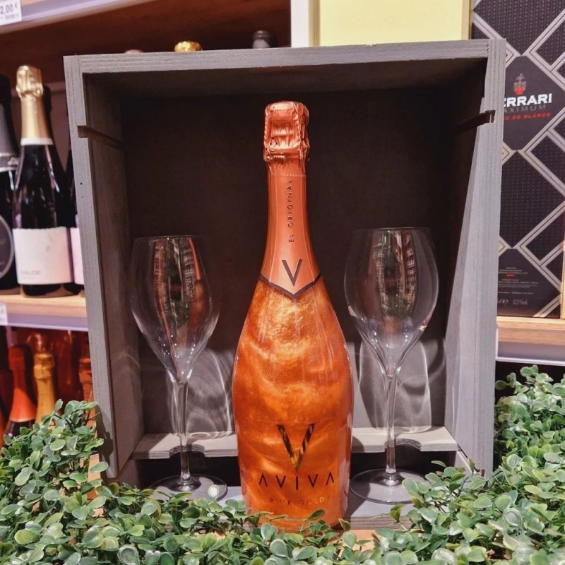 Aviva Wines Spumante  Aviva Pink Gold Glitter 75cl