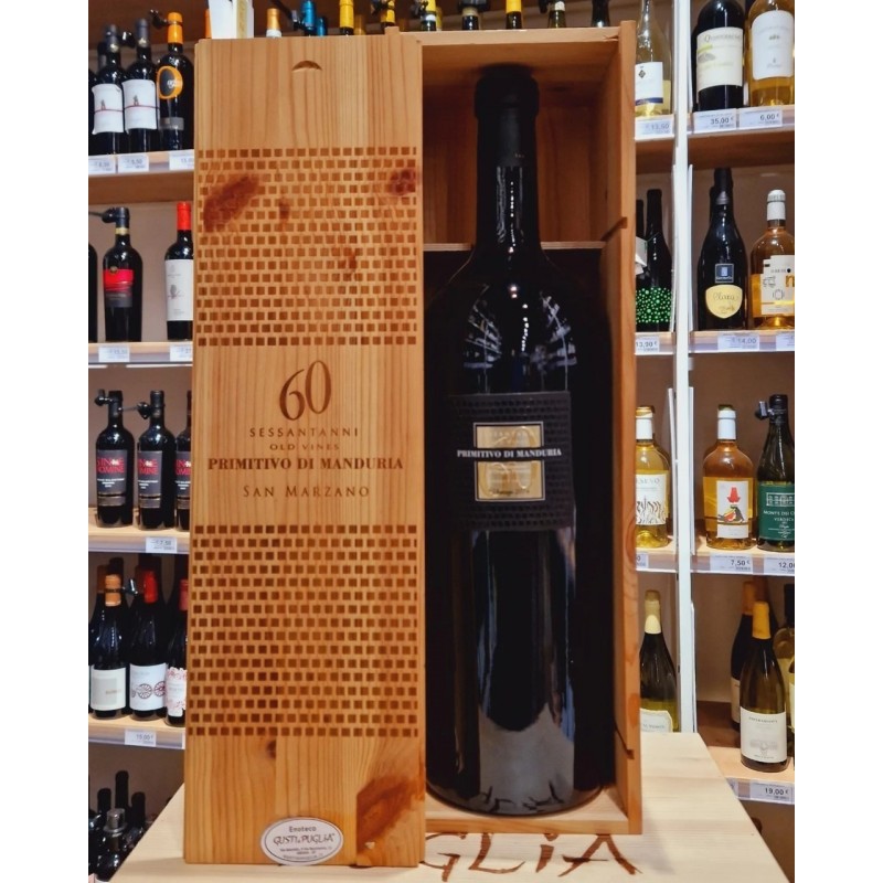 San Marzano 60 anni Primitivo di Manduria  Magnum in Cassetta di Legno