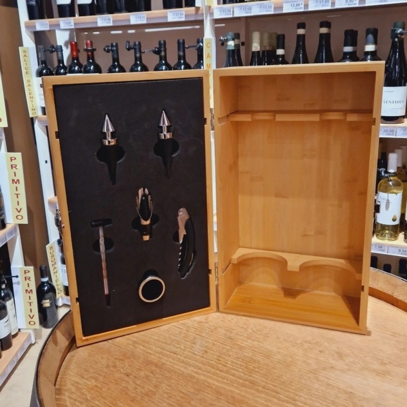 Cassetta Bamboo Con Gadget Marchiata Gusti di Puglia