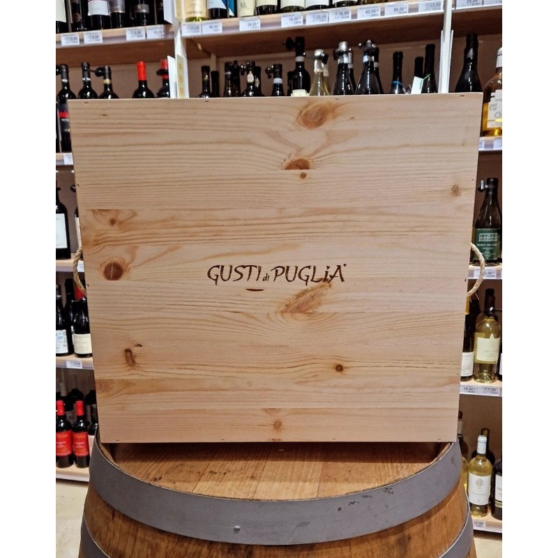 Cassette in Legno  Cassetta Baule Marchiata Gusti di Puglia 45x50cm