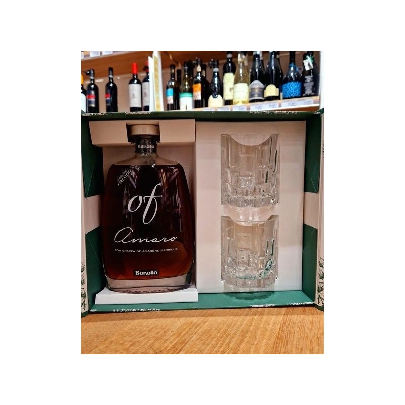 Bonollo Of Amaro Cofanetto Con Due Bicchieri 70cl