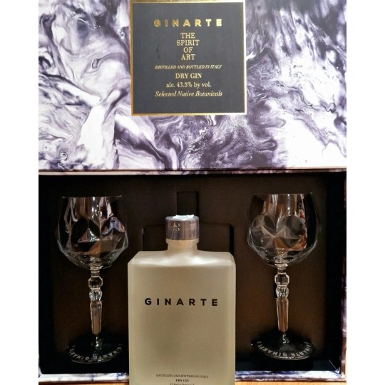 Ginarte Gin 70cl Cofanetto Con 2 Bicchieri Ginarte Gin 70cl Cofanetto Con 2 Bicchieri