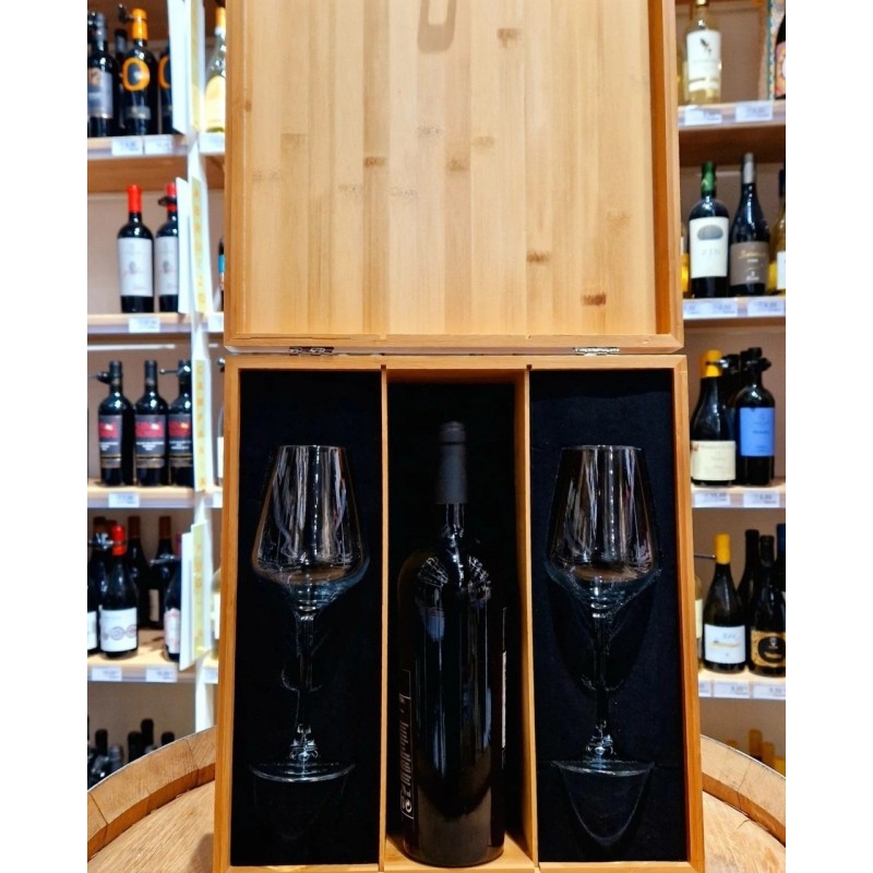 Cassette in Legno  Cassetta Bamboo Gusti di Puglia con 2 Calici