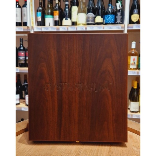 Cassetta Bamboo Brown Con Due Calici